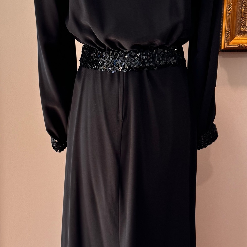 Three Flaggs‎ skinner couture ladies vintage 90s black 2 piece skirt set size 8 - Picture 4 of 16